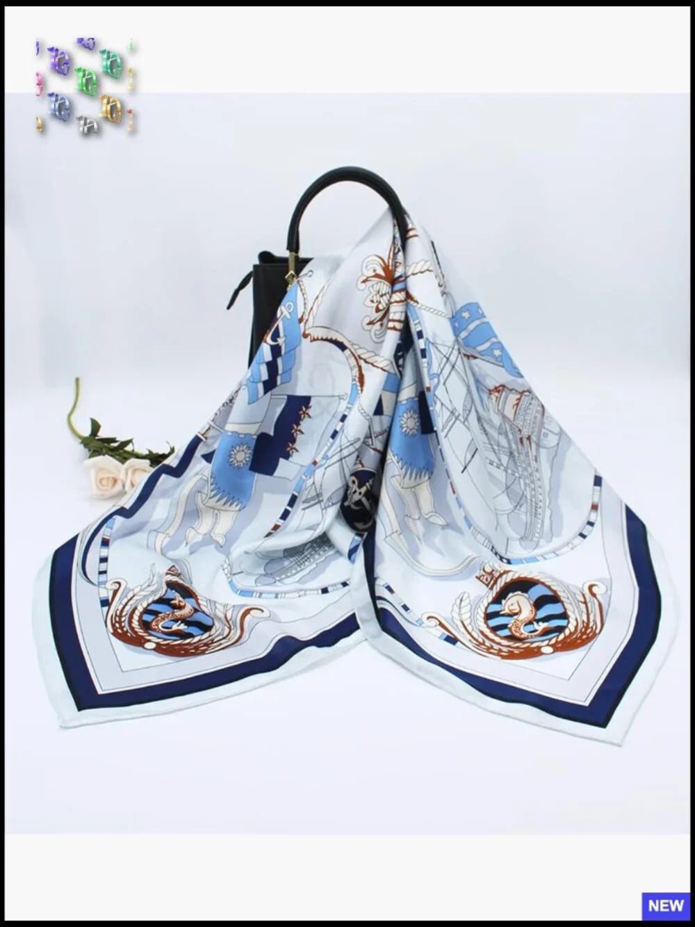 100% Silk Square Scarf Lightweight Headwrap Shawl Versatile Gift Box